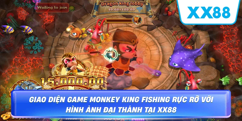 Hình minh họa Monkey King Fishing với nhân vật Ngộ Không và mục tiêu trên màn hình