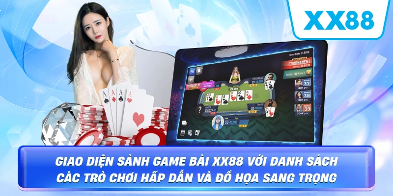 Minh họa danh sách trò chơi trong sảnh Game Bài XX88