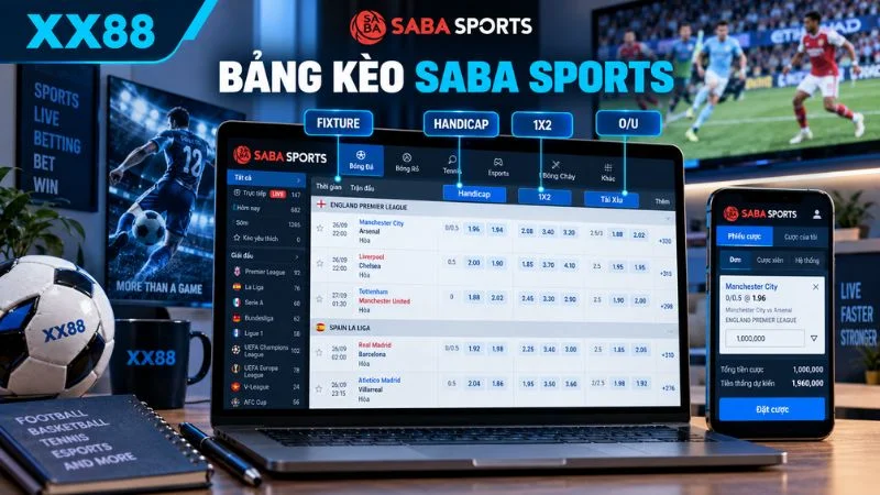 ấu trúc bảng kèo SABA Sports tại XX88