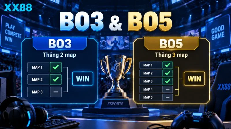 Cách hiểu BO3 và BO5 trong Esports XX88